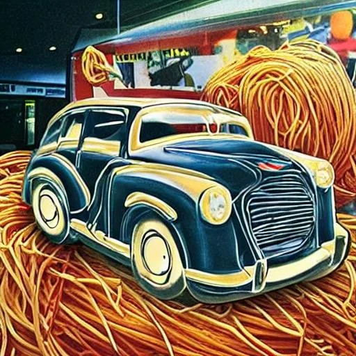 Prompt: Spaghetti car