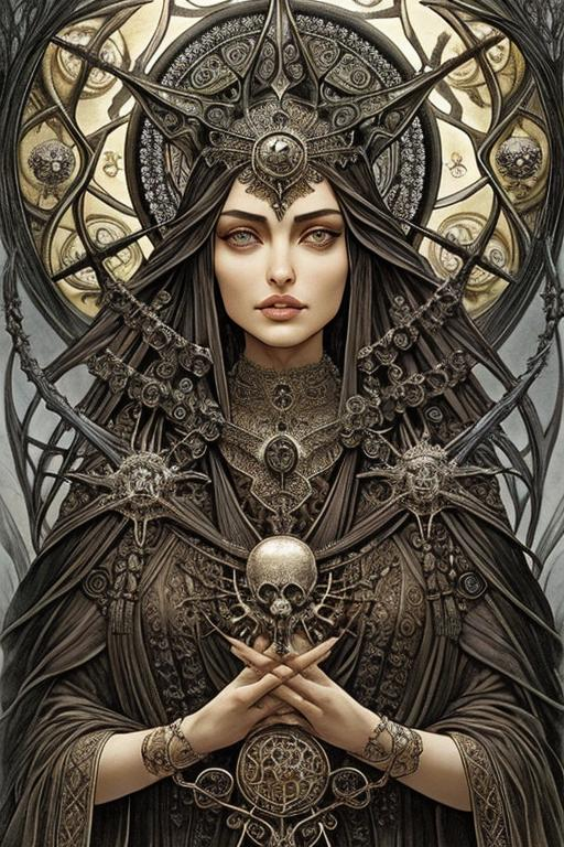 symmetrical + hecate + ((Irina Shayk angelina jolie)... | OpenArt