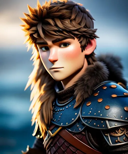 Prompt: Please produce a viking young man of 20-years-old from How to Train Your Dragon, photo session, blonde hair, short hair, (((full body visible))), looking at the viewer, portrait, photography, detailed skin, realistic, photo-realistic, 8k, highly detailed, full-length frame, High detail RAW color art, piercing, diffused soft lighting, shallow depth of field, sharp focus, hyperrealism, cinematic lighting