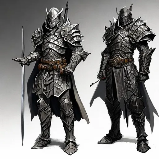 Prompt: A menacing armored dnd character