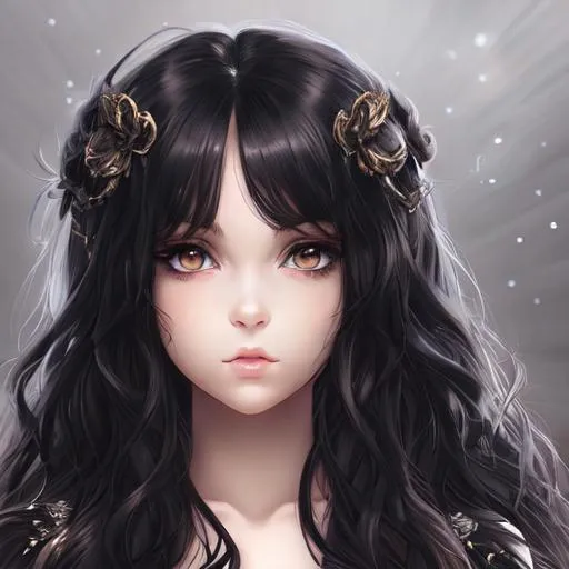 detailed portrait beautiful girl dreamy detailed eye...