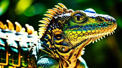 Prompt: {{{Best quality}}}, {{{hyper realistic}}}, {{{Hyper detailed}}},A beautiful iguana wearing ornate steampunk eyeglasses steampunk engine,{{{filmic}}}