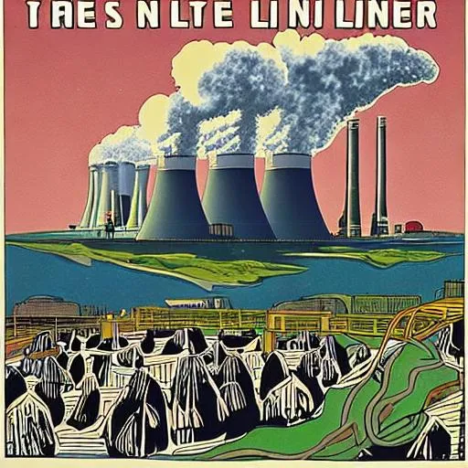 Prompt: french animation style image of Three Mile Island nuclear power plant disaster 1979 8k