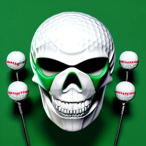 3d digital illustration of {golf ball-skull face-gol… | OpenArt