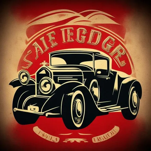 vintage car logo design for t shirt artwork design
