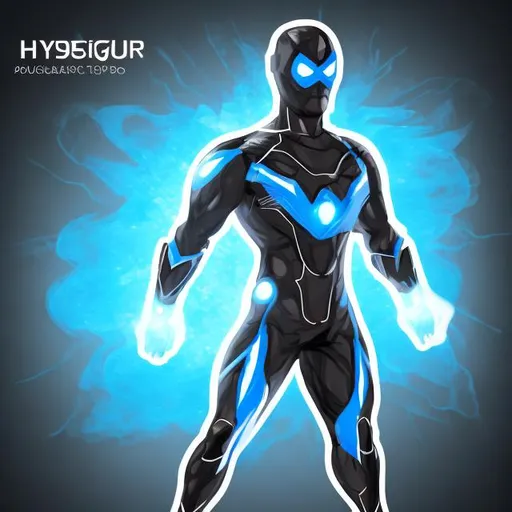 Prompt: Hydrogen based superhero