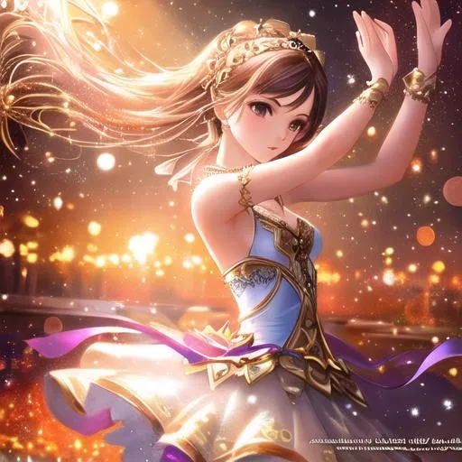 Prompt: Gorgeous ballerina girl dancing, concept art, mid shot, intricately detailed, color depth, cinematic, oil painting, intricate detailed