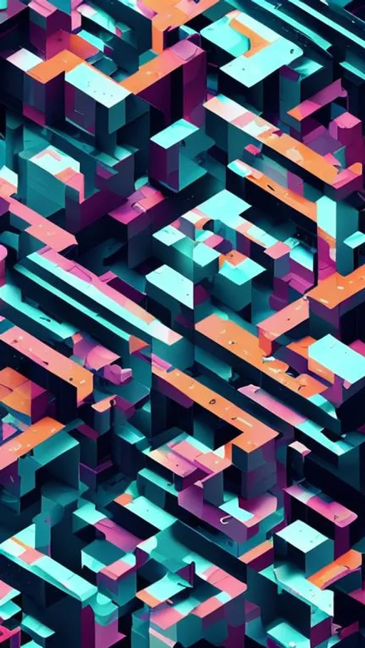 Prompt: beautiful minimalist abstract hd phone wallpaper, cyberpunk color palette, geometric, trending on behance