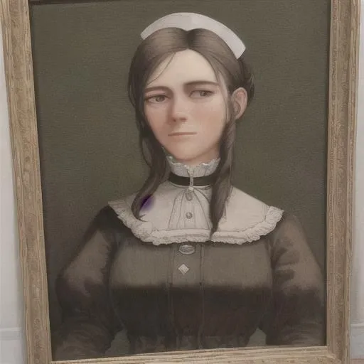 Prompt: portrait of a 19th century nurse as an oil painting