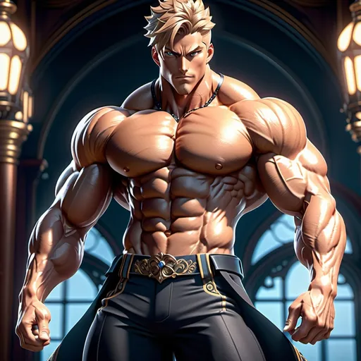 Prompt: Highly detailed 4k UHD anime illustration of a muscular, slim-toned Nordic Victorian character, perfect autonomy body shape, detailed legs, arms, hands, and feet, nuanced toes, well-defined chest, professional, anime, Victorian style, detailed muscles, cool tones, atmospheric lighting Full Body View 