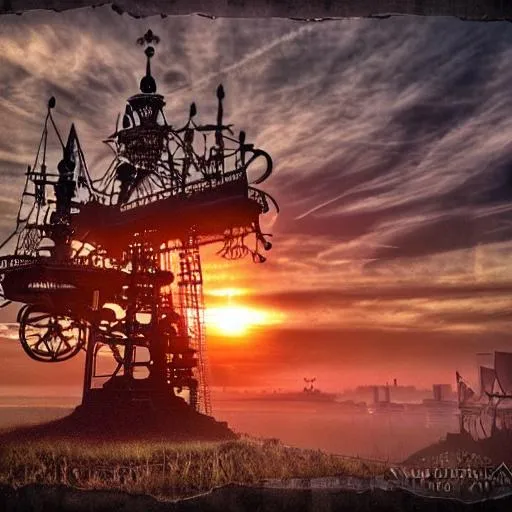 Prompt: steampunk sunrise


