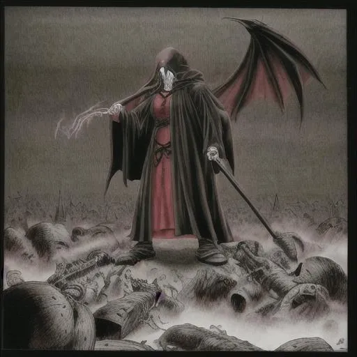 Grim Reaper eating satan in hyper realistic in the s... | OpenArt