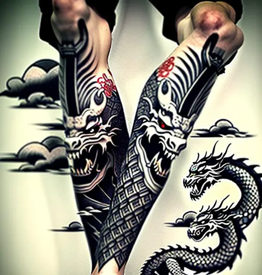 Samurai leg sleeve tattoo. Tattoo artist:... - Official Tumblr page for  Tattoofilter for Men and Women
