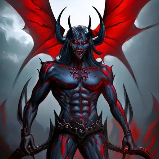 Prompt: A cool looking demon ready to go to war with heaven