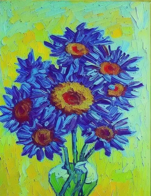 Prompt: Oil painting flower in the style of Van Gogh 