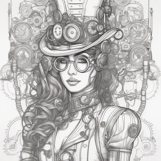 Prompt: steampunk lineart,👾 🤖