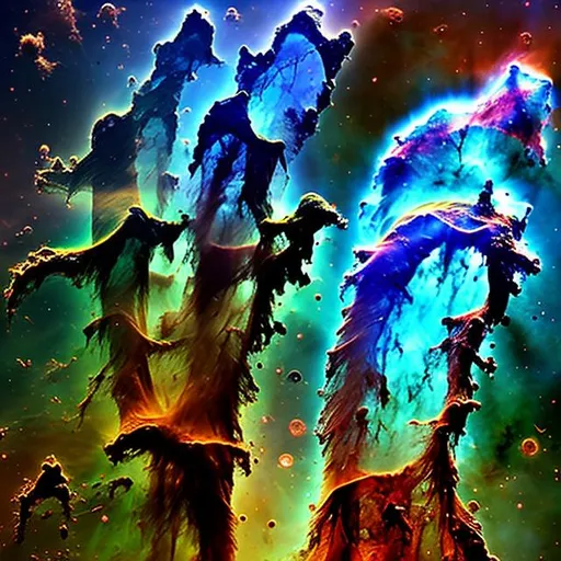 Prompt: view from center of Pillars of Creation