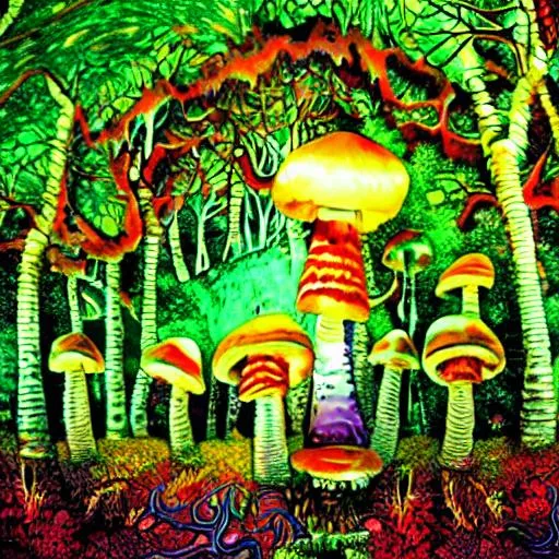 Mushrooms LSD trip | OpenArt