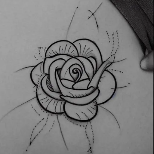 Prompt: simple line art tattoo design