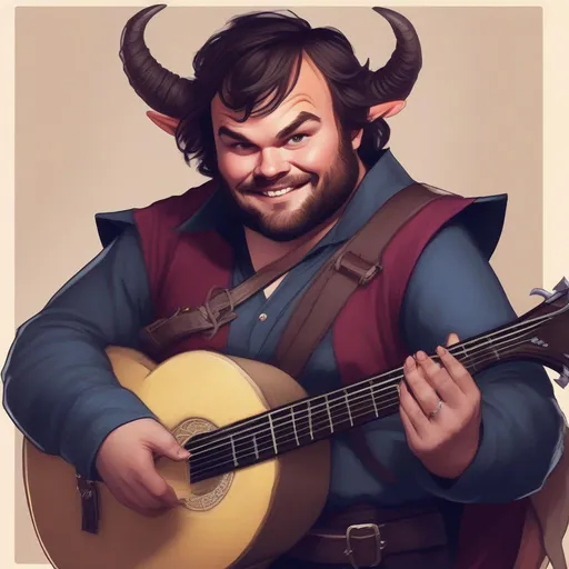 Prompt: Jack black as a Tiefling Bard, dungeons and dragons