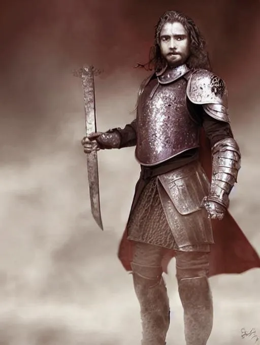 Prompt: realistic photograph  Aegor Bittersteel, purple eyes, medium length black hair, Targaryen Armor, A Song of Ice and Fire,  battlefield