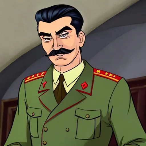 Prompt: Josef Stalin in scooby doo mystery incorporated