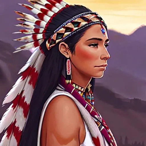 Prompt: lnative American princess