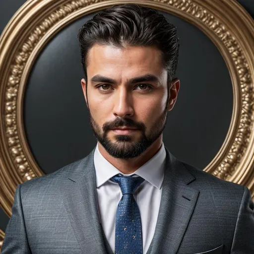 Prompt: Waist high Portrait of a sad beautiful and handsome macho man with short hair in suit with tie,  perfect detailed face, detailed symmetric hazel eyes with circular iris, realistic, stunning realistic photograph, 3d render, octane render, intricately detailed, cinematic, trending on art station, Isometric, Centered hiper eallistic cover photo, awesome full color, hand drawn, dark, gritty, klimt, erte 64k, high definition, cinematic, neoprene, portrait featured on unsplash, stylized digital art, smooth, ultra high definition, 8k, unreal engine 5, ultra sharp focus, intricate artwork masterpiece, ominous, epic, trending on artstation, highly detailed, vibrant