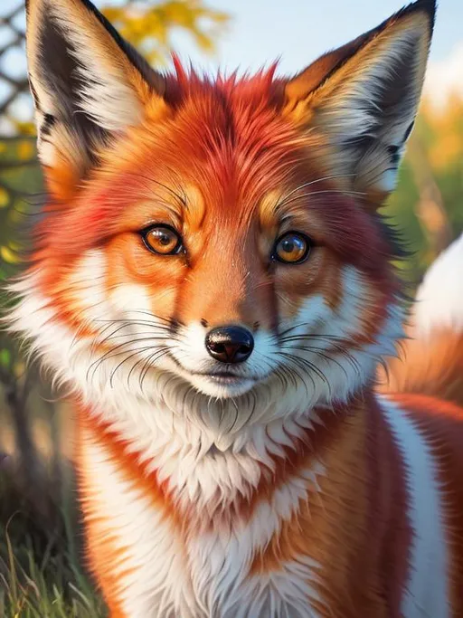 Prompt: remove tail, (8k, masterpiece, oil painting, professional, UHD character, UHD background) beautiful Portrait of adolescent vixen ((fox)), close up, mid close up, brilliant glistening red fur, brilliant amber eyes, big sharp 8k eyes, sweetly peacefully smiling, detailed smiling face, (extremely beautiful), (open mouth, uv face, uwu face),  alert, curious, surprised, cute fangs, complementary colors, extremely detailed eyes and face, enchanted snowy garden, vibrant flowers, vivid colors, lively colors, vibrant, high saturation colors, flower wreath, detailed smiling face, highly detailed fur, highly detailed eyes, highly detailed defined face, highly detailed defined furry legs, highly detailed background, full body focus, UHD, HDR, highly detailed, golden ratio, perfect composition, symmetric, 64k, Kentaro Miura, Yuino Chiri, intricate detail, intricately detailed face, intricate facial detail, highly detailed fur, intricately detailed mouth