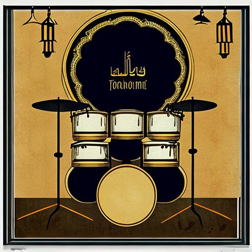 70s poster drum set in arabic medieval style | OpenArt