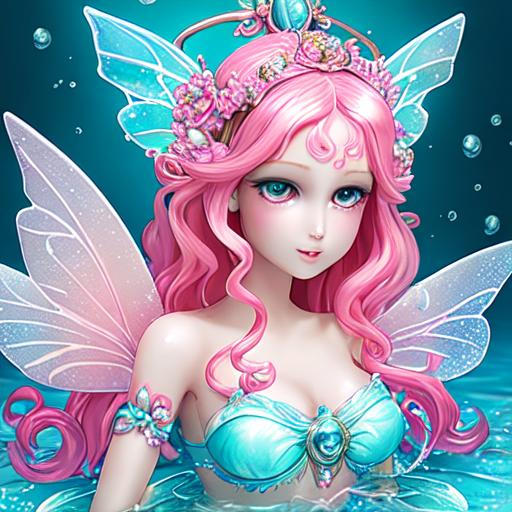 Water Fairy Goddess With Pink Closeup Openart