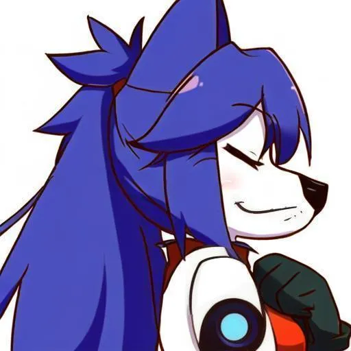 Prompt: A side view picture of a anthropomorphic Furry Girl with her eyes closed with robotic android arms