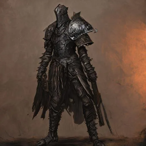 Prompt: Rusted Knight, 8K, Over-detailed, Black, Rugged Cloak