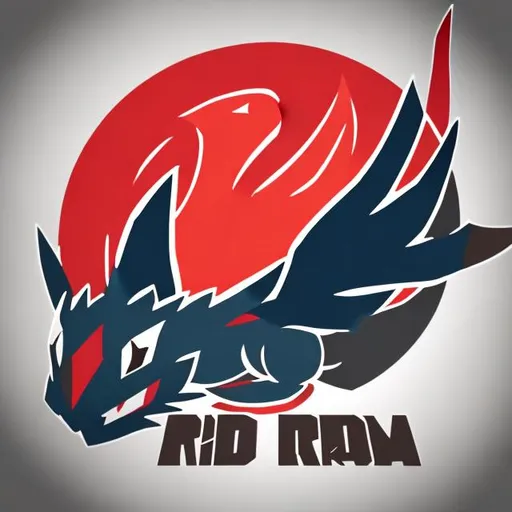 Prompt: Pokemon Logo for a draft league

Write Red Rain in the logo
use a firey design with some pokemon out front dragons maybe?