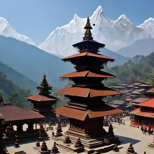 Prompt: Nepal temple and steets
