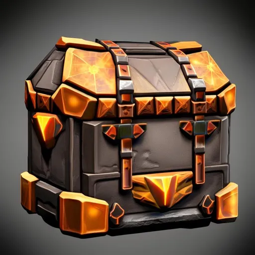 a close up of chest on black background, low poly re