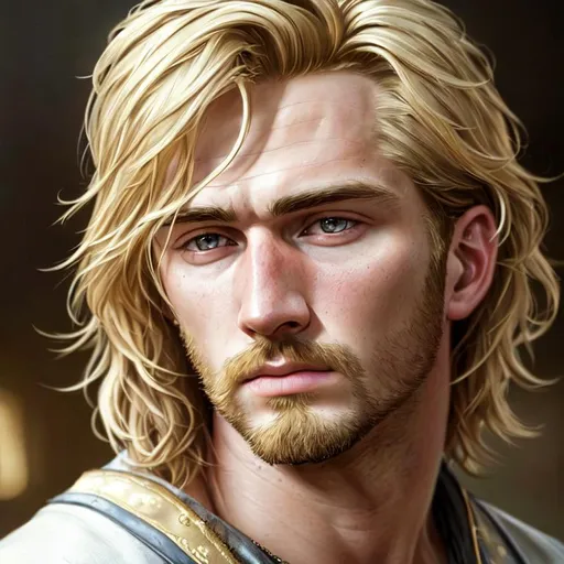 Prompt: Hyperrealistic painting of david brown, blonde, daytime, somber, 16k, highly detailed, exquisite , highly detailed, intricate details, beautiful, flawless, masterpiece, soft dramatic moody lighting, radiant aura, ultra high quality octane render, hypermaximalist