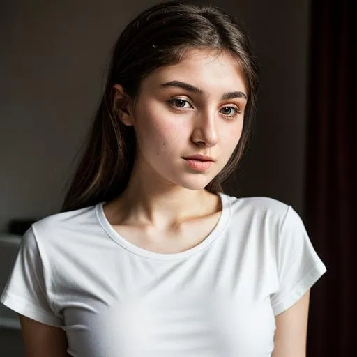 Prompt: chechen girl, 19yo, white t shirt