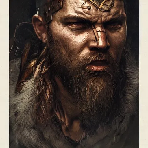 Prompt: Portrait of a viking , face, city, perfect composition, hyperrealistic, super detailed, 8k, high quality, trending art, trending on artstation, sharp focus, studio photo, intricate details, highly detailed, by greg rutkowski