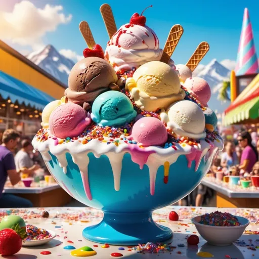 Prompt: The World's Largest Ice Cream Sundae