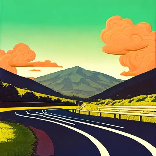 Prompt: retro road