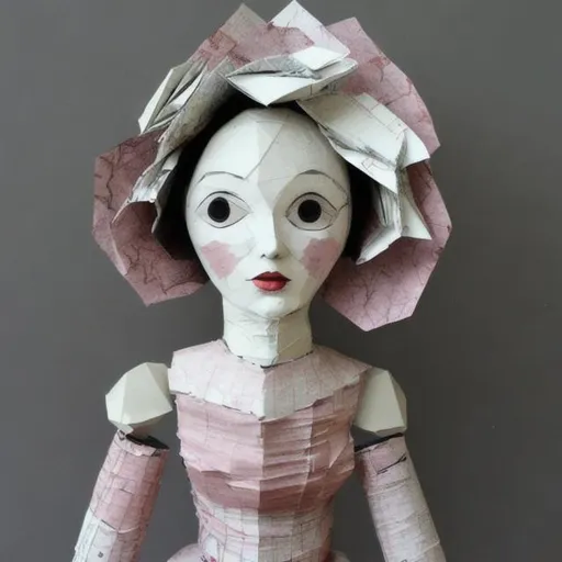 Prompt: Paper Mache Doll