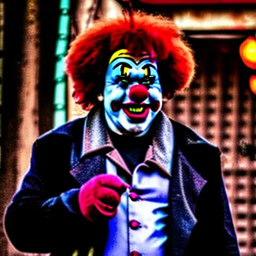 Prompt: clown straight from hell