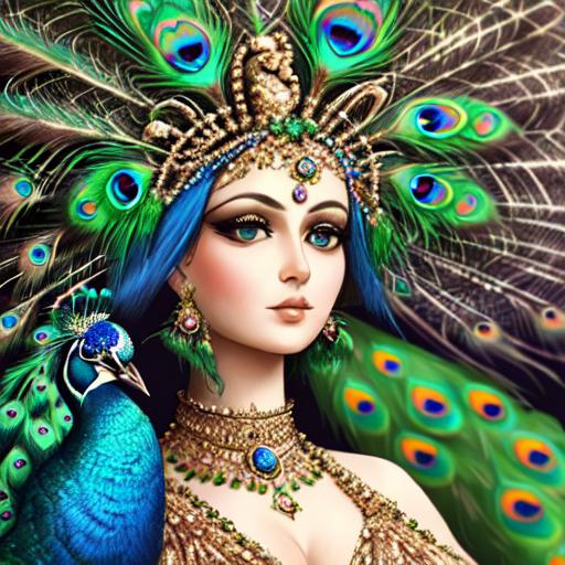 Peacock goddess, very realistic, closeup | OpenArt