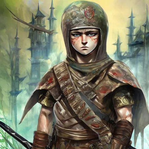 chechen young warrior paint in anime | OpenArt