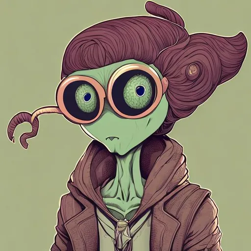 Prompt: Hipster alien 