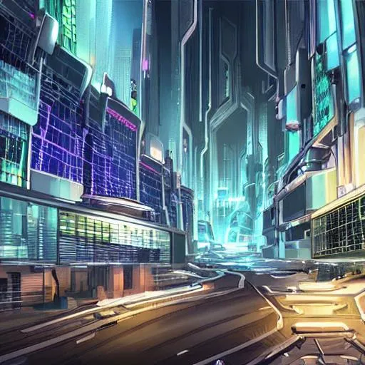 Prompt: an cyber futuristic city