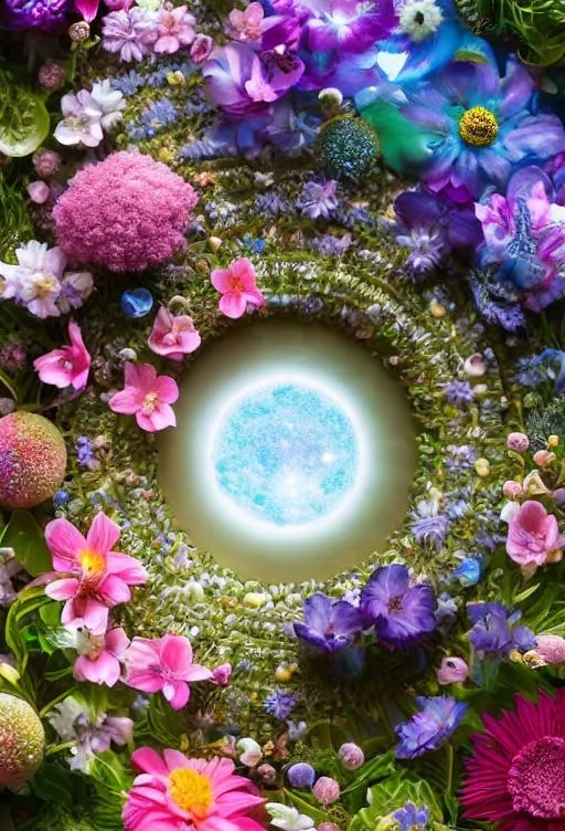 Prompt: 🌕🌌🌼🌸🌺🦄🧞‍♂️👀🌠🕉☯️, photorealistic,  hyperdetailed, beautiful, intricate, award winning national geographic photo, flowerpunk, by yoko d'holbachie,  bioluminescence,  by mark ryden, uhd 8k, cryengine 