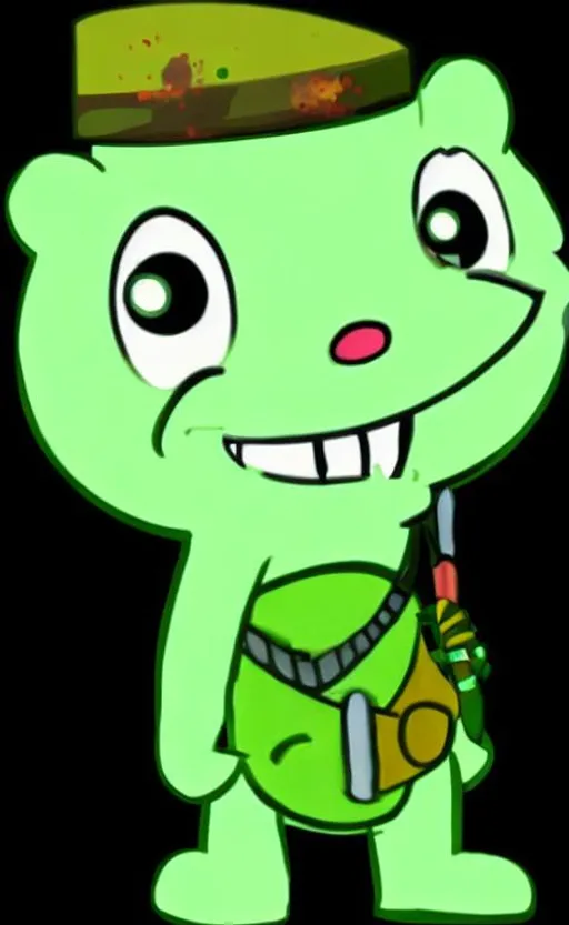 Prompt: Flippy from Happy tree friends