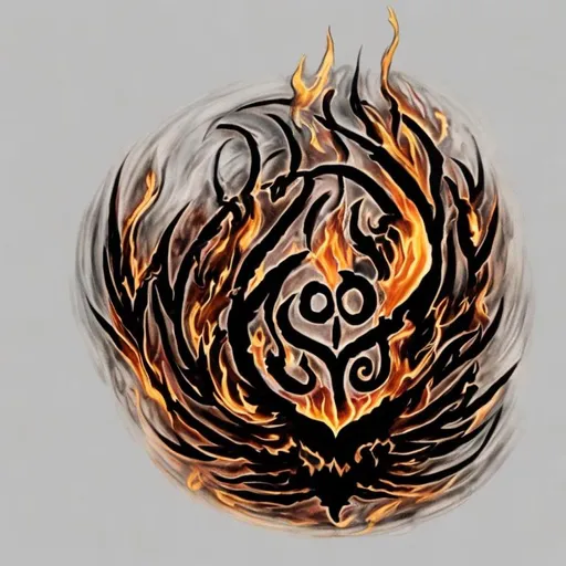 Prompt: Incorporate fire into the design of this sigil